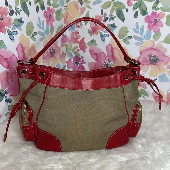 💯Authentic PRADA Jacquard Logo Hobo Corda Rosso🍀